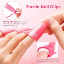 Nail Polish Gel Remover Tools Kit, Soak Off Nail Clips 10 Pcs, 100 Pcs Polish Remover Cotton Balls, Cuticle Pusher Nail File 100/180, Nail Brushes Buffer Block Grits, 7 Pack For Salon And Home - 如圖所示 - 查看 4