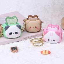 Cute Cartoon Mini Toaster Fidget Toy Keychain, Hand Crank Pop-Up Toast Machine Bag Charm Key Ring Gift - Unisex - View 1