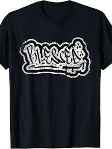 Camiseta Retro con Graffiti - Negro - Ver 1