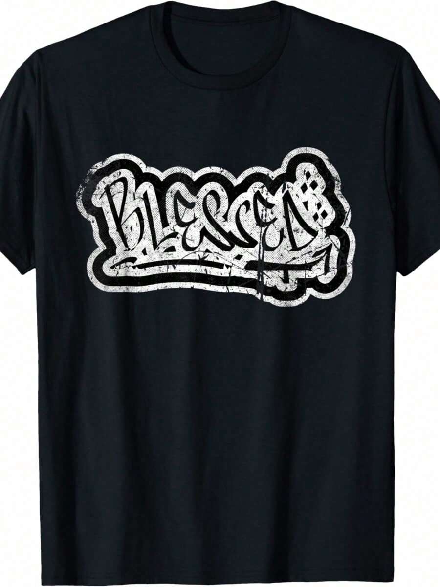 Camiseta Retro con Graffiti - Negro - Ver 1