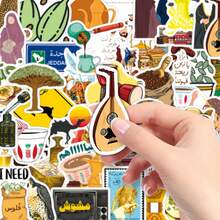50pcs Exotic Arabic Culture Style Creative Niche Cartoon DIY Insulated Cup & Furniture Decoration Stickers - 50 Photos Showcasing Arabian Style. - View 7