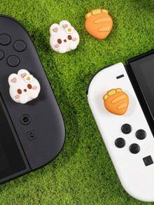 GeekShare 4 piezas Cubierta de botón Conejo & Zanahoria Compatible con Switch/Oled/Switch Lite - Multicolor - Ver 2