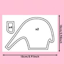 1件 DIY 手作可愛大象毛絨娃娃圖案，手作毛絨娃娃模板，適合初學者的簡單縫製圖案，簡單 DIY 模板（僅含縫製圖案，不含毛絨娃娃，不含縫製材料包） - 小象CR725 - 查看 9