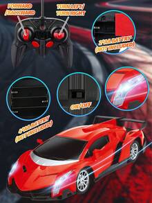 1pc 1:16 Scale Remote Control Car, Yellow RC Car With Lights And Controller, 360° Flexible Turning, 2.4GHz, Supports Multiple Cars Running Simultaneously Without Interference, Can Control Car Forward, Backward, Left, Right Movement, Cool LED Lights, Durable ABS Plastic Material - Multicolor - View 12