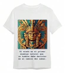 Playera Con Motivo Azteca.Sublimado - Blanco - Ver 2