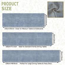 1pc Blue & White Faux Linen Print Polyester Table Runner, Minimalist Style, Lightweight Polyester, Easy To Clean, Rectangular Dining Tablecloth, Home Dining Table, Coffee Table, Sideboard, Patio Decor, Daily, Party Home Decoration, Due To Lighting Issues, There May Be Slight Color Difference In The Actual Product - Dusty Blue - View 4