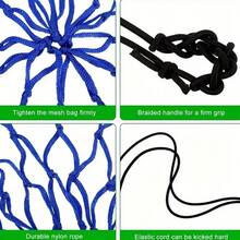 1 Portable Football Dribbling Training Device - Juggling Net Bag Nylon Net (Ball Not Included) - Blue - View 3
