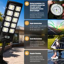 太陽能 LED 路燈 504/252 LED，IP65 防水，感應式開關，黃昏至黎明，3 種照明模式，附遙控器的戶外安全燈，適用於花園、露台、院子 - 1PC - 查看 10