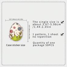 50pcs Cute Cartoon Holiday Atmosphere Doodle Painted Easter Egg Decoration Milk Tea Cup Notebook Stickers - Easter Eggs - 1907 - View 2