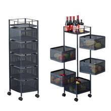 Space Saving 6-Tier Rotating Metal Mesh Kitchen Storage Rack – Rolling Organizer Shelf With Lockable Wheels, Mesh Basket Design, Easy Access, Multi-Purpose For Pantry, Bathroom, Laundry - View 1