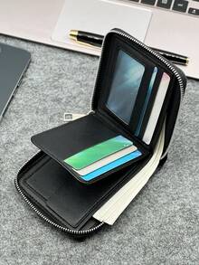 HOVI'S Fashionable Unisex Business Classic Large Capacity Leather Wallet, Stylish Short Wallet, Elevate Your Taste - Black - View 8
