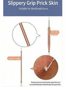 Rose Gold Stainless Steel 9Pcs Professional Acne Blackhead Remover Tools Kit, Multifunctional Pimple Comedone Extractor Tweezers Set With Portable Storage Metal Case, Facial Blemish Whitehead Popping Tool, Salon Home Daily Facial Skin Care Beaut - Multicolor - View 6