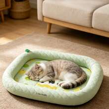 Tapis rafraîchissant d'été double face pour chien, lit pour chat, tapis de couchage pour animaux, tapis pliable pour chien, coussin rafraîchissant - Vert - Voir 4