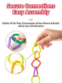 Set Mainan Balok Susun Geometris Anak-Anak (20pcs/100pcs/140pcs) dengan Kantong Penyimpanan, Balok Jepit Geometris Ukuran Besar untuk Balita, Mainan Jepit Geometris Berwarna-warni Bentuk Segitiga, Persegi, Lingkaran, Belah Ketupat, Mainan Edukasi Bentuk Geometris Berwarna untuk Meja Taman Kanak-kanak, Bahan PP, Perakitan Rantai DIY Serbaguna, Cocok untuk Anak Laki-laki dan Perempuan Usia 3 Tahun ke Atas, Hadiah Ulang Tahun, Hadiah Liburan - MultiWarna - View 7