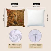 1 Stück Herbst Fuchs auf Hügellandschaft Kissenbezug, einseitig Muster, Pfirsichhaut Polyester Material, 45*45CM/18*18 Zoll Dekokissenbezug für Raumdekoration, moderne minimalistische Sofa Wohnzimmer Dekoration Geschenk - Verschiedenfarbig - Übersicht 11