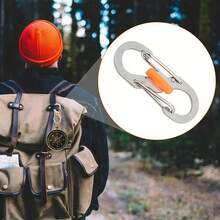5pcs S-Shaped Mini Keychain Hooks With Lock - Suitable For Camping And Backpack Organization, Secure Key Storage Box, Multi-Function Quick Release Buckle Anti-Detachment Lock Eight-Figure Hook - Lock - View 3