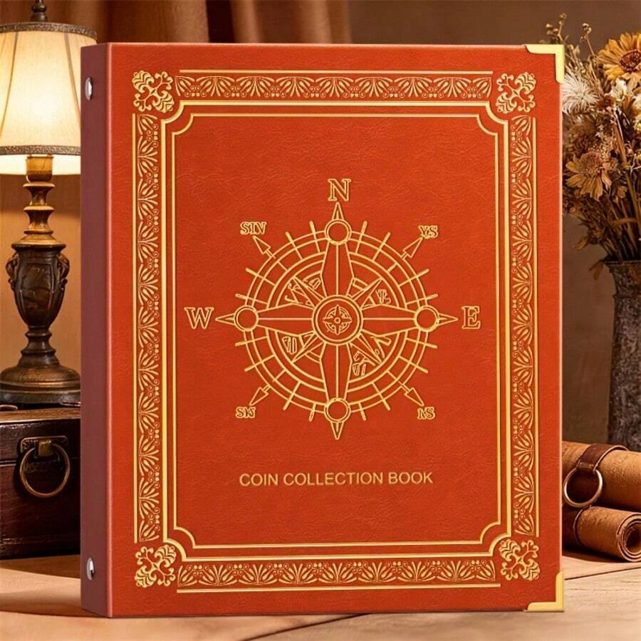 Large Capacity Coin Collection Album, For Currency Collection, Banknote Storage And Display, 120 Pockets Thick PVC Commemorative Coin Album, Copper Coins, Ancient Coins, Sports Commemorative Cards Collection Album - 1PC - View 1