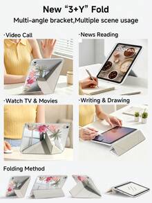 椰子樹、海洋與海龜插畫保護殼，適用於 iPad Air 8(M4)2026(11英吋)、Air 4/5 10.9英吋、7/8/9代 10.2英吋，內建筆槽，適用於 Tab S6 10.4英吋、Kindle 11代(2022/2024)、Kindle Clara 2E、Clara Colour、Clara BW(6英吋)與 Libra Colour(7英吋)，可愛女孩風時尚設計，生日節日禮物 - 彩色 - 查看 7
