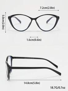 2 Pairs Classic Cat Eye Glasses Set, White & Black Frame Fashion Eyewear, Versatile Daily Outfit Accessory, Suitable For Women - Two - View 7