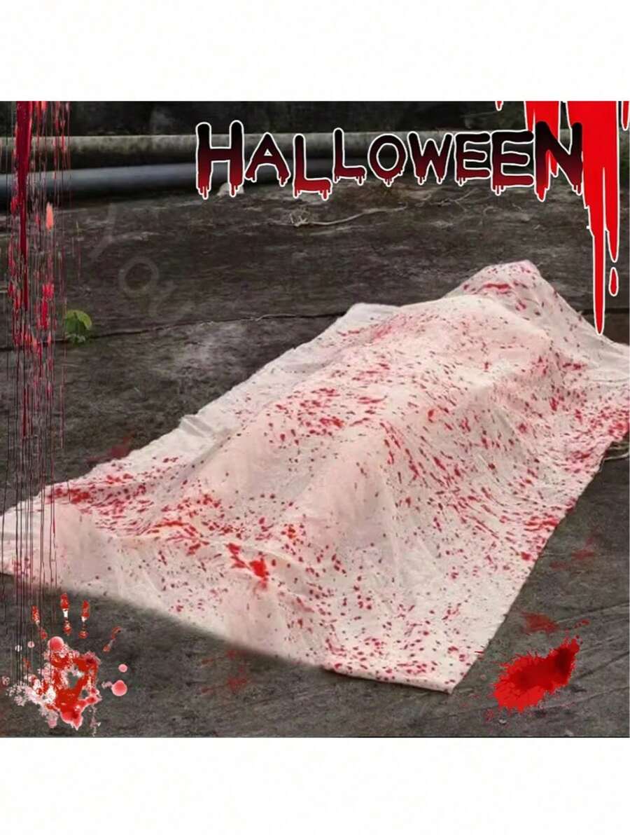 Halloween Bloodstain Shawl Cover, Horror Halloween Blood-Dyed Fabric, Perfect For Halloween Party Decoration And Pranks - Multicolor - View 1