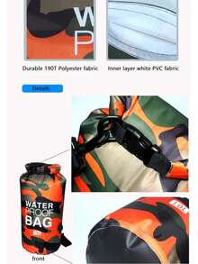 2/5/10/20/30L Outdoor Camouflage Waterproof Portable Dry Bag PVC Coated Swimming Bag, Suitable For River Hiking - Multicolor - View 8