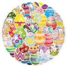 50pcs Cute Cartoon Holiday Atmosphere Doodle Painted Easter Egg Decoration Milk Tea Cup Notebook Stickers - Easter Eggs - 1907 - View 5