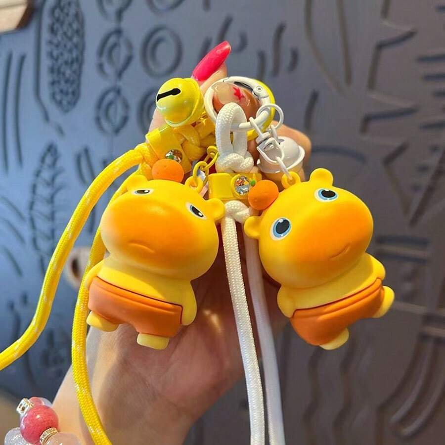 1pc Creative Cute Capybara Lulu Bell Keychain, Adorable Doll With Crisp ...