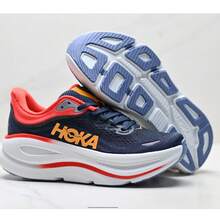 New Spring/Summer Bondi 9 Road Running Shoes, Breathable, Lightweight, Comfortable, Cushioned, Anti-Slip, All-Season, Unisex, Navy Blue - Navy Blue - View 8
