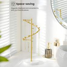 1pc Jewelry Organizer, Spiral Necklace Display Stand, Exquisite Jewelry Storage Rack With Rotating Base, Suitable For Hanging And Displaying Long Necklaces, Jewelry And Bracelets, Store Window Display - Multicolor - View 9