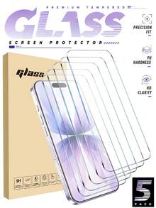 5 buah Pelindung Layar Kaca Tempered Transparan Definisi Tinggi Ultra Tahan Lama Kekerasan 9H Anti Gores Anti Jatuh Anti Sidik Jari Pemasangan Mudah Aksesori Ponsel Kompatibel Dengan iPhone 18 18 Pro 18 Pro Max 17 17Pro 17Air 17e 17Pro Max 16 16Pro 16Plus 16Pro Max 15 15Plus 15Pro 15Pro Max 14 14Plus 14Pro 14Pro Max 13 Mini 13 13Pro 13Pro Max 12 Mini 12 12Pro 12Pro Max 11 11Pro 11Pro Max Penggunaan Sehari-hari - Clear - View 15