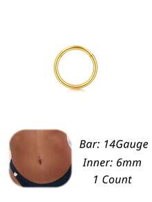 CIZME Clicker Belly Button Rings 14G(1.6mm) Gold Plated Belly Button Piercing Hoops 14G 6/7/8/10/12/14mm Inner Clicker Belly Button Rings For Women - Circular Ring - View 17