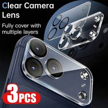Yezodawee 3pcs Camera Lens Protector Film Compatible With IPhone 16e 14 Pro Max 15 Pro Max 16 Pro Max 14 Pro 13 15 Plus Phone Accessories Camera Screen Cover 9H Tempered Glass Shatterproof Protective Case - Clear - View 13