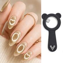 nailpop New Multifunctional Cat Eye Nail Art Tool, Can Simultaneously Create Hollows And Heart-Shaped Cat Eyes, With Handle For Quick Hollow Suction, Heart-Shaped Cat Eye Design, Spring/Summer Nail Supplies, Compact And Portable - Multicolor - View 12