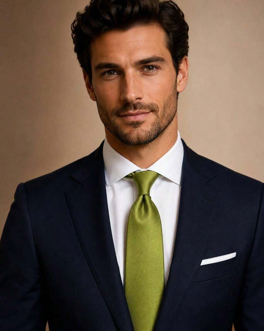 Men's Formal Ties, Versatile For Suits, Suitable For Weddings, Banquets, And Job Interviews. - 青檸色 - 查看 1