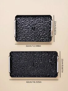 1 pieza Bandeja con efecto de ondas de agua, Bandeja para exhibición de pasteles para decoración de festivales y bodas, Bandeja de almacenamiento - Negro - Ver 8