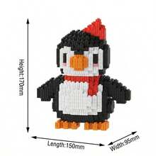 1500PCS Penguin Building BlocksDIY Decoration, Home Decor, Holiday Gift For Ages 14+, ABS Material, Ideal Holiday Present For Christmas And Halloween, Holiday Decoration, Christmas Decorations, Festive Atmosphere, Decorative Display, Creative Design, - Multicolor - View 8