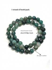 1 Strand 4/6/8/10mm Natural Stone Green Moss Agate Beads Round Genuine Stone Beading Loose Gemstone For DIY Charm Bracelet Necklace Earring - Multicolor - View 11