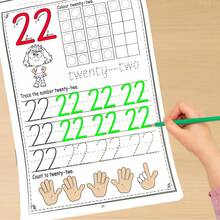 Kids Number Tracing Workbook 0-30, 32 Page Pen Control Practice Book For Preschool Math Early Learning, The Ideal Gift For Birthdays And Holidays - Multicolor - View 6
