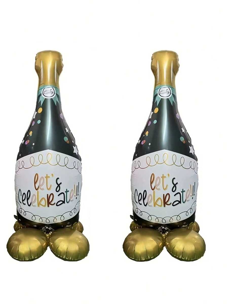 1個大號立式紅酒瓶氣球,單件裝,適用於啤酒節、生日派對、婚禮、訂婚、單身派對、週年紀念、慶典及節日裝飾 - 均碼 - 查看 1
