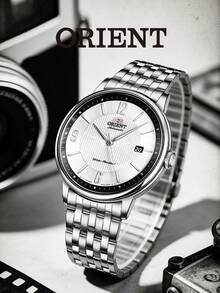 Orient Men's Contemporary Auto Watch, White Sunray Dial Roman Numerals Steel Bracelet Sapphire Crystal 50M WR RA-AC0J11S10B - Silver - View 1