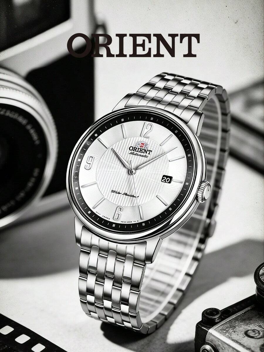 Orient Men's Contemporary Auto Watch, White Sunray Dial Roman Numerals Steel Bracelet Sapphire Crystal 50M WR RA-AC0J11S10B - Silver - View 1