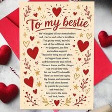 1 Set Envelope And Card Romantic Heart For Best Friend Valentine'S Day Card To My For Bestie Great For Best Friend - 13*18 - View 7