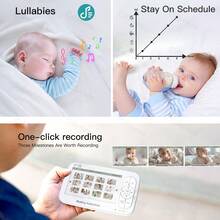 5Inch WiFi Baby Monitor Phone APP & Monitor View Control With Pan-Tilt-Zoom Video Camera Cry Temperature Detection Night Vision 2 Way Talk Cam - White - View 10