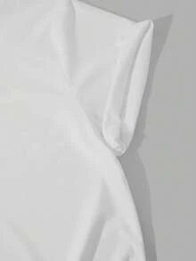 Elegantes Damenmode-T-Shirt für Frühling/Sommer mit Rundhalsausschnitt, vielseitigem Design und einzigartigem gestreiftem Herz-Graffiti-Druck auf beiden Seiten, bequemes und hautfreundliches Freizeit-T-Shirt - Weiss - Übersicht 5