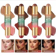 Butter Radiance & Go Multi-Function Makeup Stick, Suitable For Eyes, Face, Cheeks, Contour And Lips, Daily Women's Makeup, Dual-End Design, 4 Colors Available, Suitable For All Skin Types - Multicolor - View 7