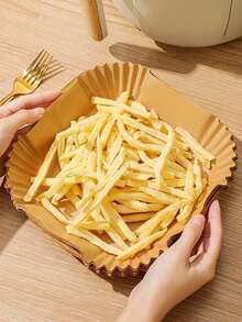 25/50/100pcs Baking Parchment Paper, Air Fryer Liners, Oven Baking Sheets, Suitable For Halloween, Christmas Baking, Homemade Desserts, Family Gatherings, Party Events, Kitchen And Bakery, Back To School Season - Multicolor - View 8