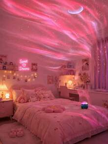 USB RGB Aurora Star Projector Lamp With Remote Control. It Creates Dreamy Starry Aurora Lights, Perfect For Home Decoration And Sweet Holiday Gifts. - Multicolor - View 13
