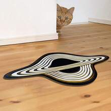 1pc Modern Creative Cartoon Fun INS Style 3D Illusion Planet Shaped Decorative Rug, Suitable For Bathroom, Kitchen, Entrance, Hallway, Bedside, Living Room, Bedroom, All Seasons Machine Washable Soft Floor Mat, Home Decor - Multicolor - View 8