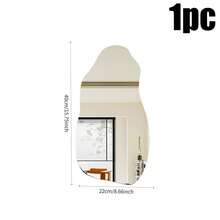 1pc Asymmetrical Frameless Wall Mirror, Wall Decor Mirror Sticker, Bedroom Home Decor, Living Room Room Decoration, Abstract Wavy Acrylic Decorative Mirror, Suitable For Bathroom Bedroom Living Room, Minimalist Home Decor - 2mm - View 11