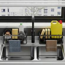 1pc Efficient Draining Kitchen Sponge Holder With Soap Dish Function, Slanted Design To Prevent Water Accumulation, Independent Towel Rack To Effectively Prevent Mold, Kitchen Storage Rack - One Size - View 4